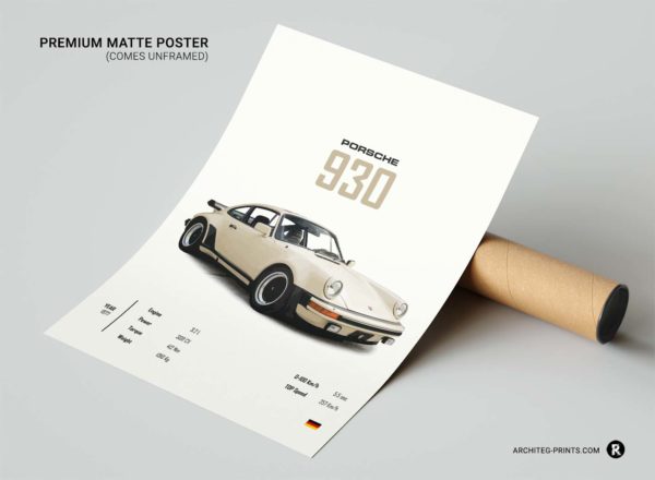 Porsche 930 - Sports Car Poster Print - Image 3